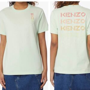 Kenzo Womens Cotton Crew Neck Embroidered Logo Green Short Sleeve T-Shirt Sz XL